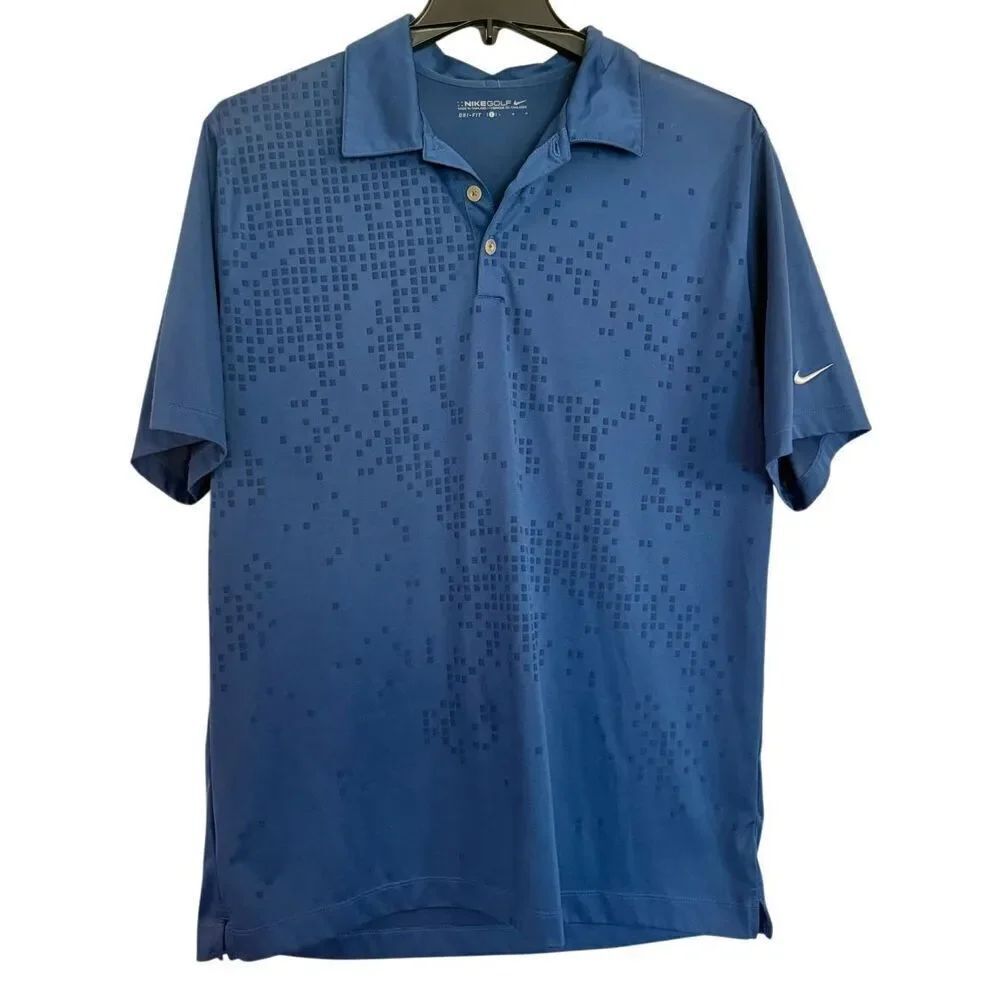 Nike Golf Dri-fit blue polo shirt size large